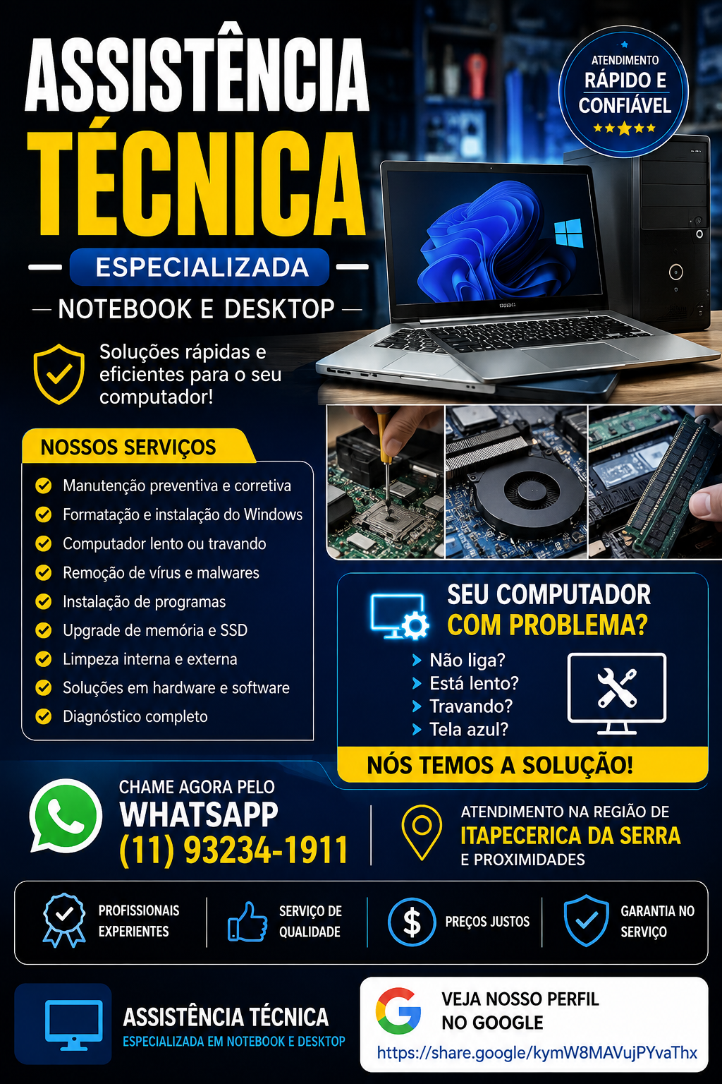 assistencia tecnica em notebook e desktop